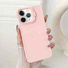 For iPhone 11 Pro Max Lens Frame Holder Shockproof Phone Case(Pink) - 1