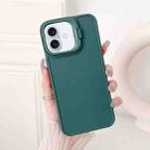 For iPhone 16 Lens Frame Holder Shockproof Phone Case(Green) - 1