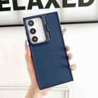 For Samsung Galaxy S24 5G Lens Frame Holder Shockproof Phone Case(Blue) - 1