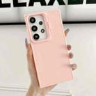 For Samsung Galaxy A23 Lens Frame Holder Shockproof Phone Case(Pink) - 1