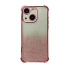 For iPhone 15 Electrpolated Glitter Four-corner Shockproof Space TPU Phone Case(Gradient Pink) - 1