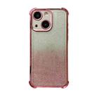 For iPhone 14 Plus Electrpolated Glitter Four-corner Shockproof Space TPU Phone Case(Gradient Pink) - 1