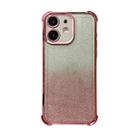 For iPhone 12 Electrpolated Glitter Four-corner Shockproof Space TPU Phone Case(Gradient Pink) - 1