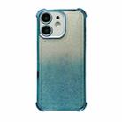 For iPhone 12 Electrpolated Glitter Four-corner Shockproof Space TPU Phone Case(Gradient Blue) - 1