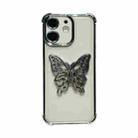 For iPhone 12 Electrpolated 3D Butterfly Holder TPU Phone Case(Silver) - 1