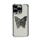For iPhone 11 Pro Electrpolated 3D Butterfly Holder TPU Phone Case(Silver) - 1