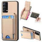 For Realme GT Master Carbon Fiber Vertical Flip Wallet Stand Phone Case(Khaki) - 1