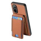 For Realme GT5 Carbon Fiber Vertical Flip Wallet Stand Phone Case(Brown) - 3