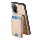 For Realme GT5 Carbon Fiber Vertical Flip Wallet Stand Phone Case(Khaki) - 3