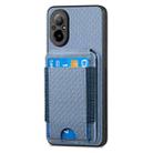 For Realme 9 Pro+ Carbon Fiber Vertical Flip Wallet Stand Phone Case(Blue) - 2
