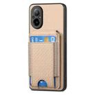 For  Realme 10 4G Carbon Fiber Vertical Flip Wallet Stand Phone Case(Khaki) - 2