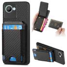 For Realme C30S Carbon Fiber Vertical Flip Wallet Stand Phone Case(Black) - 1