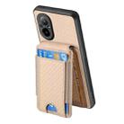 For Realme C20 Carbon Fiber Vertical Flip Wallet Stand Phone Case(Khaki) - 3