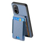 For Realme C21 Carbon Fiber Vertical Flip Wallet Stand Phone Case(Blue) - 3