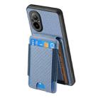 For Realme C21Y Carbon Fiber Vertical Flip Wallet Stand Phone Case(Blue) - 3