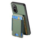 For Realme C21Y Carbon Fiber Vertical Flip Wallet Stand Phone Case(Green) - 3