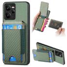 For Realme C35 Carbon Fiber Vertical Flip Wallet Stand Phone Case(Green) - 1