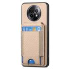 For Realme 13 Pro / 13+ Carbon Fiber Vertical Flip Wallet Stand Phone Case(Khaki) - 2