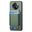 For Realme 13 Pro / 13+ Carbon Fiber Vertical Flip Wallet Stand Phone Case(Green) - 2