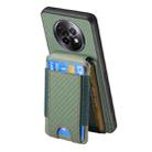 For Realme 13 Pro / 13+ Carbon Fiber Vertical Flip Wallet Stand Phone Case(Green) - 3