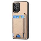 For Realme Neo7 Carbon Fiber Vertical Flip Wallet Stand Phone Case(Khaki) - 2