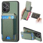 For Realme Neo7 Carbon Fiber Vertical Flip Wallet Stand Phone Case(Green) - 1