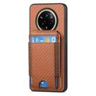 For Realme 14 Pro+ Carbon Fiber Vertical Flip Wallet Stand Phone Case(Brown) - 2
