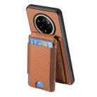 For Realme 14 Pro+ Carbon Fiber Vertical Flip Wallet Stand Phone Case(Brown) - 3