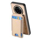 For Realme 14 Pro+ Carbon Fiber Vertical Flip Wallet Stand Phone Case(Khaki) - 3