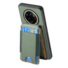For Realme 14 Pro+ Carbon Fiber Vertical Flip Wallet Stand Phone Case(Green) - 3