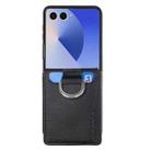 For Samsung Galaxy Z Flip7 5G Litchi Texture Leather Ring Wallet Phone Case(Black) - 2