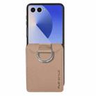For Samsung Galaxy Z Flip7 5G Litchi Texture Leather Ring Wallet Phone Case(Khaki) - 2
