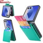 For Samsung Galaxy Z Flip7 5G Litchi Texture Leather Ring Wallet Phone Case(Green) - 1