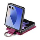 For Samsung Galaxy Z Flip7 5G Litchi Texture Leather Ring Wallet Phone Case(Purple) - 3