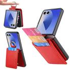 For Samsung Galaxy Z Flip7 5G Litchi Texture Leather Ring Wallet Phone Case(Red) - 1