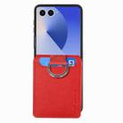 For Samsung Galaxy Z Flip7 5G Litchi Texture Leather Ring Wallet Phone Case(Red) - 2