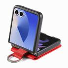 For Samsung Galaxy Z Flip7 5G Litchi Texture Leather Ring Wallet Phone Case(Red) - 3