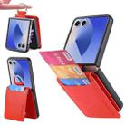 For Samsung Galaxy Z Flip7 5G Litchi Texture Leather Ring Wallet Phone Case(Orange) - 1
