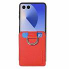 For Samsung Galaxy Z Flip7 5G Litchi Texture Leather Ring Wallet Phone Case(Orange) - 2
