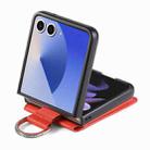 For Samsung Galaxy Z Flip7 5G Litchi Texture Leather Ring Wallet Phone Case(Orange) - 3