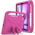 For iPad Air 13 2024 Handle EVA Shockproof Tablet Case with Holder(RoseRed) - 1