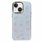 For iPhone 14 Plus 3D Bow Pearl Love Flower TPU Phone Case(Butterfly Love Flowers) - 1