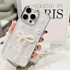 For iPhone  12 3D Bow Pearl Love Flower TPU Phone Case(Pearl Bow) - 2