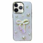 For iPhone 12 Pro 3D Bow Pearl Love Flower TPU Phone Case(Pearl Bow) - 1