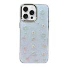 For iPhone 16 Pro 3D Bow Pearl Love Flower TPU Phone Case(Butterfly Love Flowers) - 1