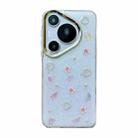 For Huawei Pura 70 3D Bow Pearl Love Flower TPU Phone Case(Butterfly Love Flower) - 1