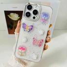 For iPhone 15 Pro Max 3D Colorful Crystal Butterfly TPU Phone Case(Butterful Flowers) - 2