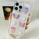 For iPhone 15 Pro 3D Colorful Crystal Butterfly TPU Phone Case(Butterful Flowers) - 2