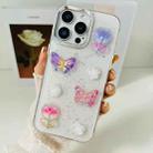 For iPhone 15 3D Colorful Crystal Butterfly TPU Phone Case(Butterful Flowers) - 2