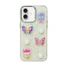 For iPhone 16 3D Colorful Crystal Butterfly TPU Phone Case(Butterful Flowers) - 1